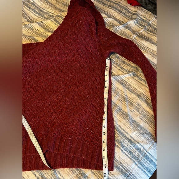 Elegant Burgundy Cowl Neck Sweater - Picture 6 of 9